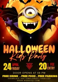 kids halloween party A1 template
