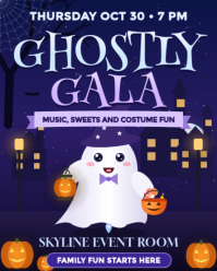 Purple Halloween Party Instagram Portrait Template
