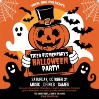 Kids Halloween Party school, elementary school Publicación de Instagram template