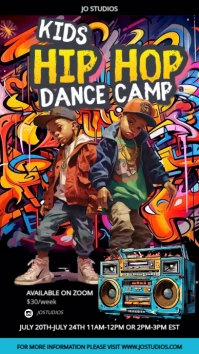 KIDS HIP HOP DANCE CAMP instagram story template