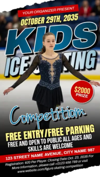 Kids Ice Skating Contest Instagram Reel template