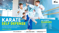 Blue Karate Classes Видеообложка профиля Facebook Template