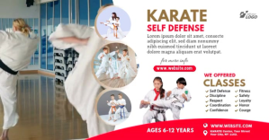 Kids Karate Class Ad Template Gambar Bersama Facebook