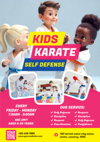 Blau Kids Karate Class A4 Template