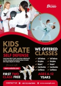 Kids Karate Class Flyer A4 template