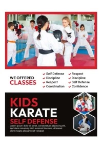 Kids Karate Class Flyer A4 template
