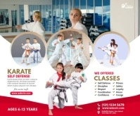Kids Karate Class Video Ad Middelgrote rechthoek template