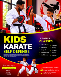 Black Kids Karate Classes Instagram Portrait Template