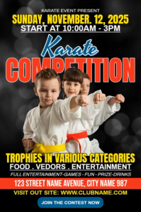 Kids Karate Competition Poster template