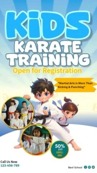 Kids Karate Training Program Instagram Reel template