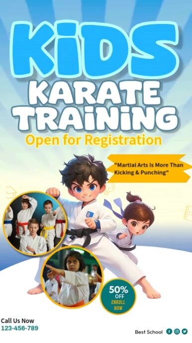 Karate Program Sample Kids Karate Training Program Template | PosterMyWall