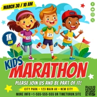Kids Marathon Banner Instagram Post template