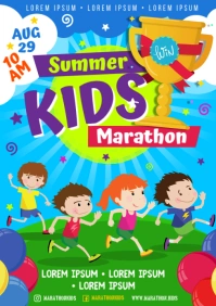 KIDS MARATHON POSTER A4 template