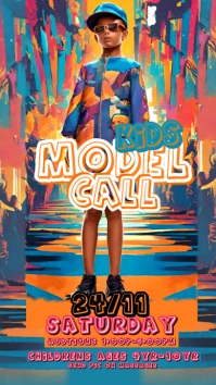 Kids model call poster Templates Instagram Story