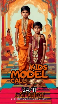 Kids model call poster Templates Instagram-verhaal