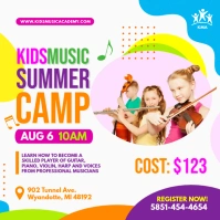 White Music Camp Educational Instagram Post template