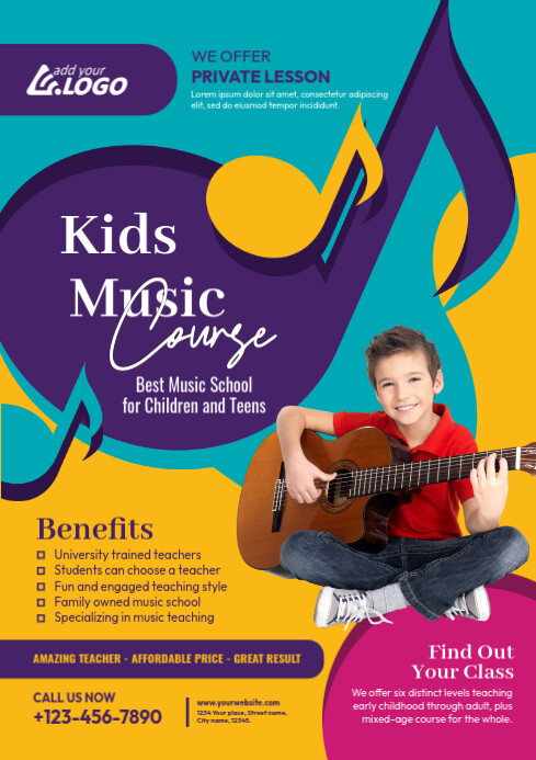 Copy of Kids Music Class Flyer | PosterMyWall