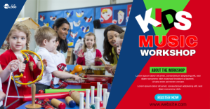 Red Kids Music Workshop Facebook Shared Image Template