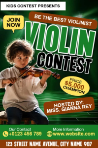 Kids Musicians Competition Poster template