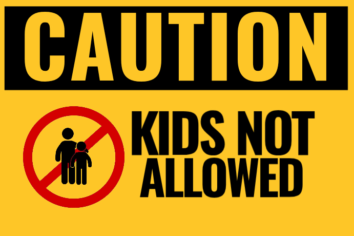 KIDS NOT ALLOWED caution Bandiera template
