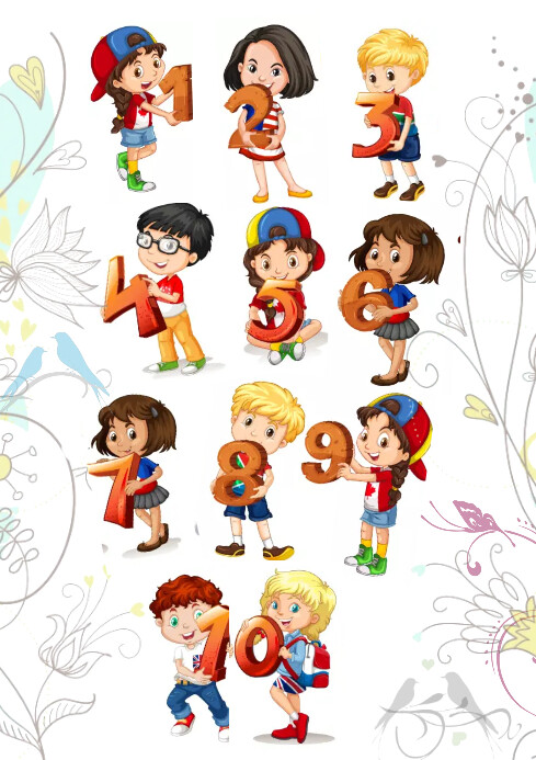 Kids numbers learning teaching Template | PosterMyWall