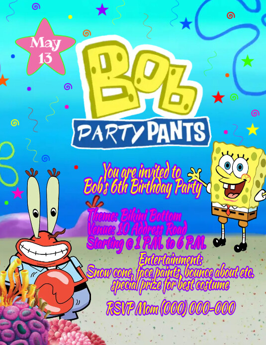 Kids Party Pamflet (Letter AS) template