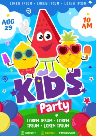 KIDS PARTY POSTER A4 template