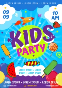 KIDS PARTY POSTER A4 template