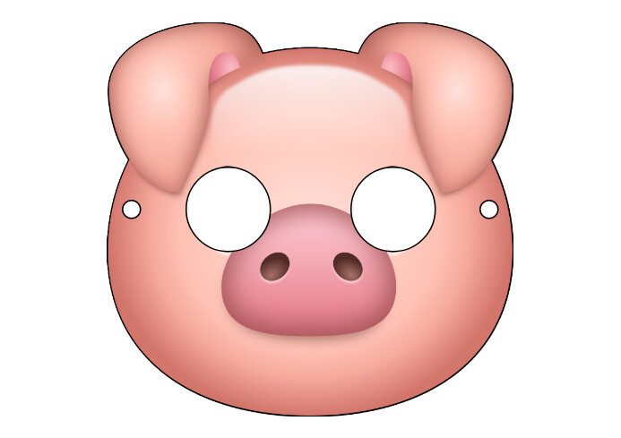 Cartoon Pig Mask Three Little Pigs Classroom Play Masks Printable Cartoon Pig Mask Three Little Pigs Classroom Play Masks Printable
