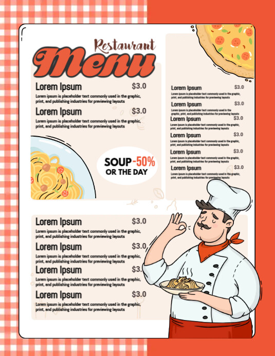 Kids Pizza Menu Template | PosterMyWall