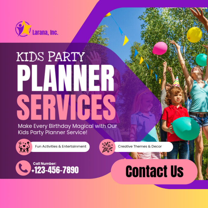 Kids Party Planning Template | PosterMyWall