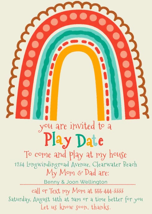 Play Date Play Date Invitation Template 9 Playdate Invites Ideas | Playdate,