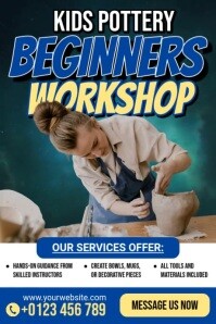 Kids Pottery Workshop Poster template