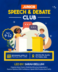 Kids Public Speaking & Junior Debate Club Flyer Instagram Portrait template