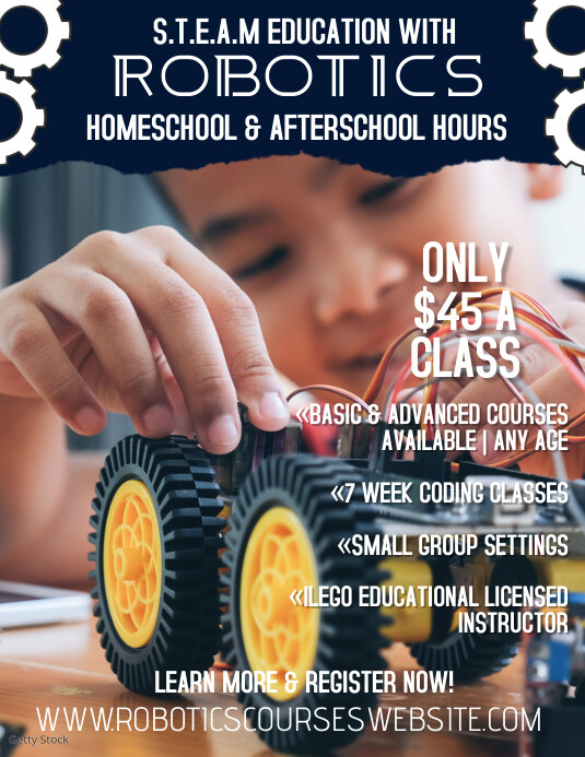 Kids Robotics Classes Flyer Design Template | PosterMyWall