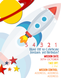 Kids Rocket Birthday Party Template | PosterMyWall