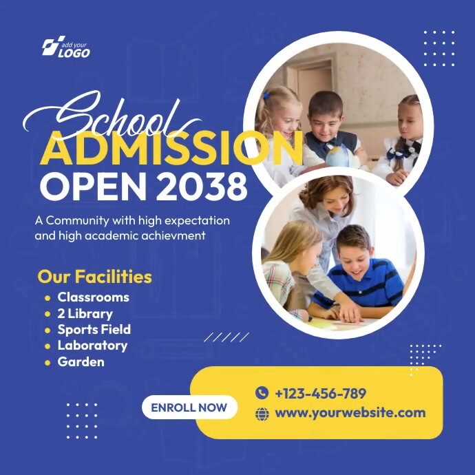 Kids School Admission Ads Template | PosterMyWall