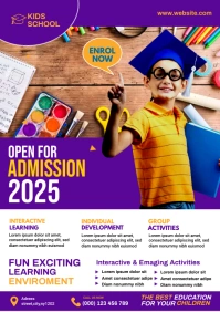 kids school Admission flyer A1 template