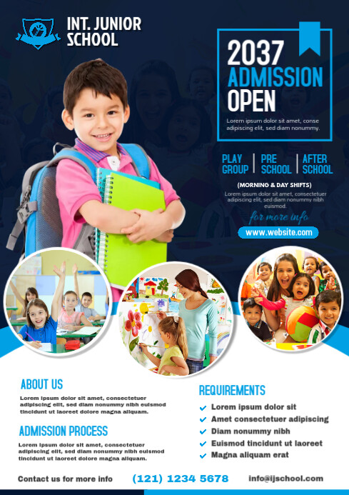 Kids School Admission Flyer Template Postermywall
