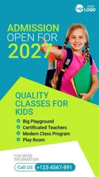 Kids School Admission Open Ad Instagram Story template