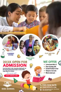 White School Admission Poster Template