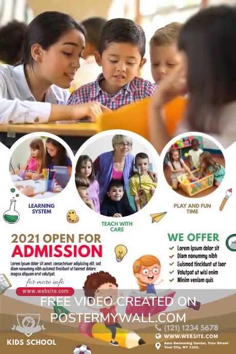 Creative School Admission Open Poster