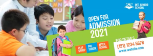 Blå School Admission Facebook Cover Photo Template