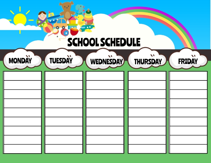 KIDS SCHOOL SCHEDULE Template PosterMyWall