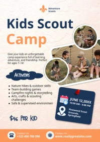 Kids Scout Camp Poster Template – Adventure, Fun & Outdoor Activities A2
