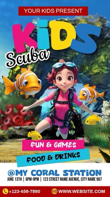 Kids Scuba Ads Instagram Reel template