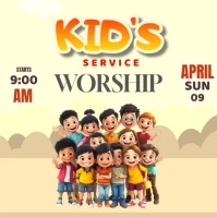 Kids Service Worship Message Instagram template
