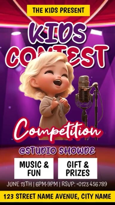 Singing Competition Layout Kids Singing Competition Ads Template | PosterMyWall