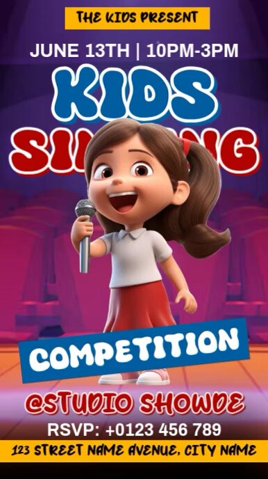 Singing Competition Layout Kids Singing Competition Template | PosterMyWall