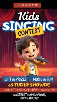 Kids Singing Contest Ads Instagram Reel template